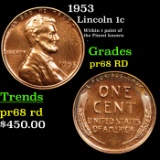 1953 Lincoln Cent 1c grades GEM+++ Proof RD