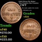 (1863) Broas Pie Baker One Country Civil War Token One Country 1c Grades vf+