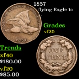 1857 Flying Eagle Cent 1c Grades vf++