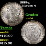 1889-p Morgan Dollar $1 Grades Choice Unc
