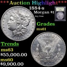 1884-s Morgan Dollar $1 Graded BU+ By USCG (fc)