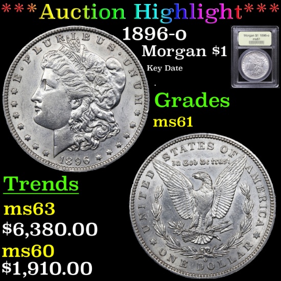 ***Auction Highlight*** 1896-o Morgan Dollar $1 Graded BU+ By USCG (fc)