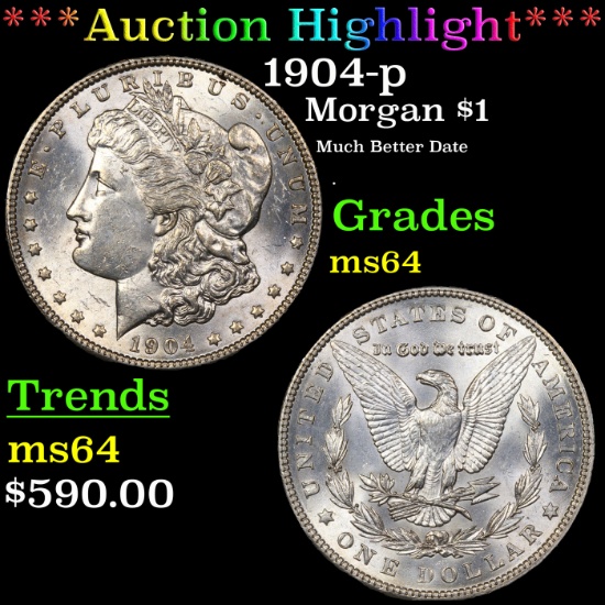1904-p Morgan Dollar $1 Graded ms64