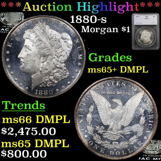 ***Auction Highlight*** 1880-s Morgan Dollar $1 Graded ms65+ DMPL By SEGS (fc)