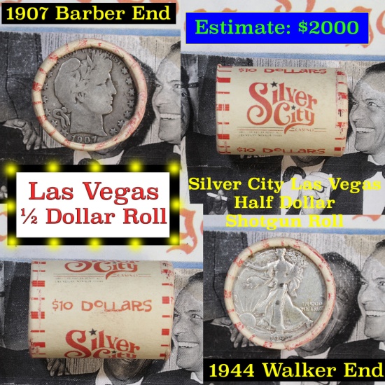 ***Auction Highlight*** Old Casino 50c Roll $10 Halves Las Vegas Casino Silver City 1944 Walker & 19