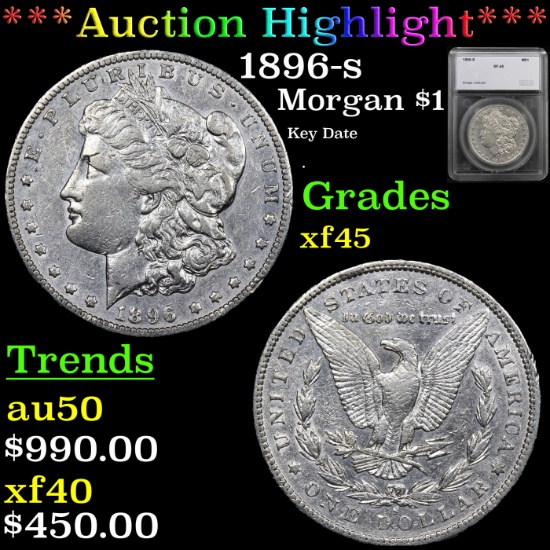 ***Auction Highlight*** 1896-s Morgan Dollar $1 Graded xf45 By SEGS (fc)
