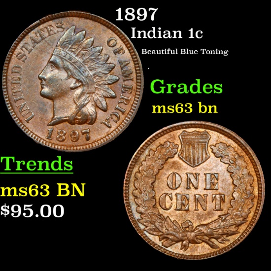 1897 Indian Cent 1c Grades Select Unc BN