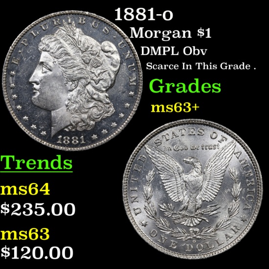 1881-o Morgan Dollar $1 Grades Select+ Unc