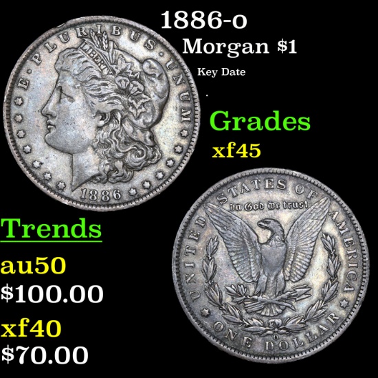 1886-o Morgan Dollar $1 Grades xf+