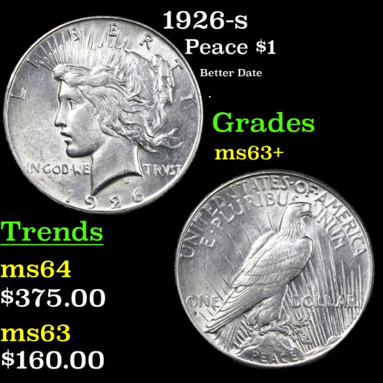 1926-s Peace Dollar $1 Grades Select+ Unc