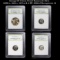 Group Of 3 Gem Proof Roosevelt 10c's 2000-s, 1981-s, 1975-s & 1 BU 2008-d Sacagawea $1 Graded By INB