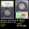 ANACS 1853-p Arrows & Rays Seated Half Dollar 50c Graded vf20 By ANACS
