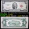 *Star Note* 1953 $2 Red Seal United States Note Grades Choice AU/BU Slider