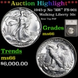 ***Auction Highlight*** 1945-p Walking Liberty Half Dollar No 