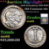 ***Auction Highlight*** 1936 Gettysburg Old Commem Half Dollar TOP POP! 50c Graded ms68 By SEGS (fc)