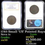 NGC 1783 Small 'US' Pointed Rays Nova 1c Graded au50 By NGC