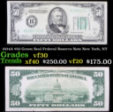 1934A $50 Green Seal Frderal Reserve Note New York, NY Grades vf++