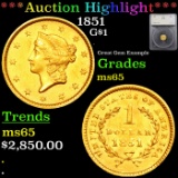***Auction Highlight*** 1851 Gold Dollar 1 Graded ms65 By SEGS (fc)