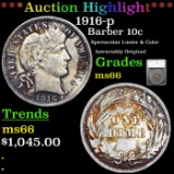 ***Auction Highlight*** 1916-p Barber Dime 10c Graded ms66 By SEGS (fc)