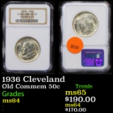 NGC 1936 Cleveland Old Commem Half Dollar 50c Graded ms64 by NGC