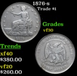 1876-s Trade Dollar $1 Grades vf++