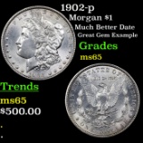 1902-p Morgan Dollar $1 Grades GEM Unc