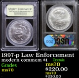 1997-p Law Enforcement Modern Commem Dollar $1 Graded ms70, Perfection By USCG