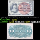 1870's US Fractional Currency 10¢ Fourth Issue Fr-1261 38 MM Seal Grades Select CU