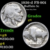 1926-d Buffalo Nickel FS-901 5c Grades g+