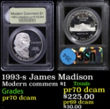 1993-s James Madison Modern commem $1 Graded GEM++ Proof Deep Cameo By USCG