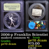 Proof 2006-p Franklin Scientist Modern Commem Dollar $1 Graded GEM++ Proof Deep Cameo By USCG