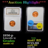 ***Auction Highlight*** NGC 1956-p Lincoln Cent 1c Graded ms66 rd By NGC (fc)