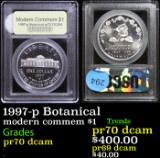 Proof 1997-p Botanical Modern Commem Dollar $1 Graded GEM++ Proof Deep Cameo By USCG