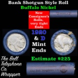 Buffalo Nickel Shotgun Roll in old Bell Telephone Bank Wrapper 1920 & d Mint Ends
