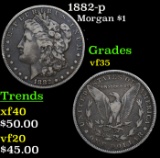 1882-p Morgan Dollar $1 Grades vf++
