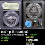 1997-p Botanical Modern Commem Dollar $1 Graded ms70, Perfection By USCG