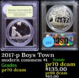 Proof 2017-p Boys Town Modern Commem Dollar $1 Graded GEM++ Proof Deep Cameo By USCG