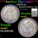***Auction Highlight*** 1875-cc Twenty Cent Piece 20c Graded ms63 By SEGS (fc)
