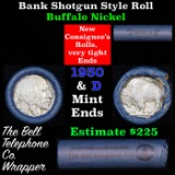 Buffalo Nickel Shotgun Roll in old Bell Telephone Bank Wrapper 1930 & d Mint Ends