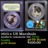 Proof 2015-s US Marshals Modern Commem Half Dollar 50c Graded GEM++ Proof Deep Cameo By USCG