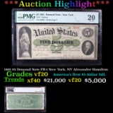 ***Auction Highlight*** 1861 $5 Demand Note FR-1 New York, NY Alexander Hamilton Graded vf20 By PMG