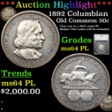 ***Auction Highlight*** 1892 Columbian Old Commem Half Dollar 50c Graded ms64 PL By SEGS (fc)