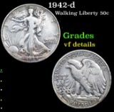 1942-d Walking Liberty Half Dollar 50c Grades vf details