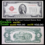 1928G $2 Red seal United States Note Grades Choice AU/BU Slider+