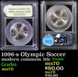 1996-s Olympic Soccer Modern Commem Half Dollar 50c Graded ms70, Perfection By USCG