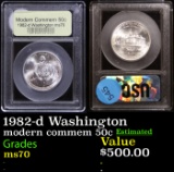 1982-d Washington Modern Commem Half Dollar 50c Graded ms70, Perfection BY USCG