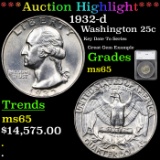 ***Auction Highlight*** 1932-d Washington Quarter 25c Graded ms65 By SEGS (fc)
