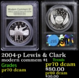 Proof 2004-p Lewis & Clark Modern Commem Dollar $1 Graded GEM++ Proof Deep Cameo By USCG