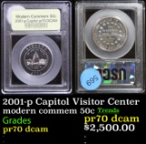 Proof 2001-p Capitol Visitor Center Modern Commem Half Dollar 50c Graded GEM++ Proof Deep Cameo By U