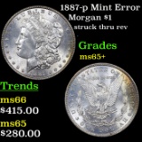 1887-p Morgan Dollar Mint Error $1 Grades GEM+ Unc